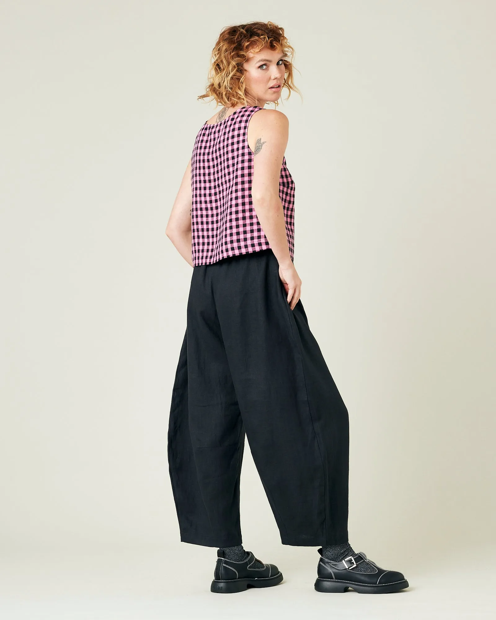 Daisy Black Linen Trousers