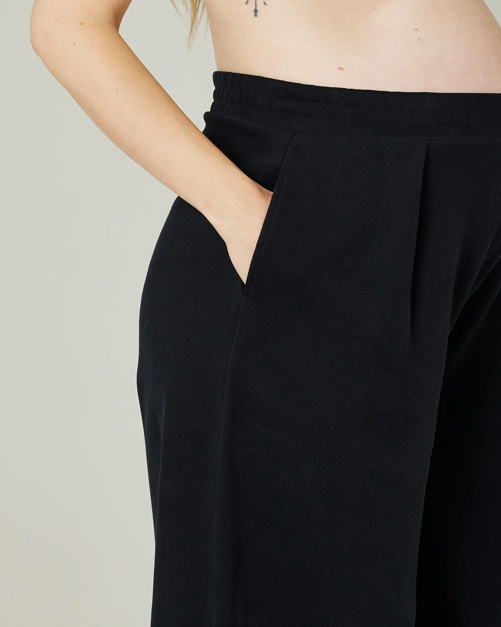 Daisy Black Organic Cotton Jersey Trousers