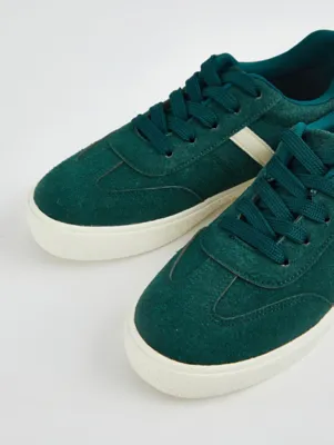 Dark Green Retro Stripe Cupsole Trainers | Kids | George at ASDA