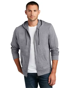 District DT1100 Men Lightweight Jersey Full-Zip Hoodie