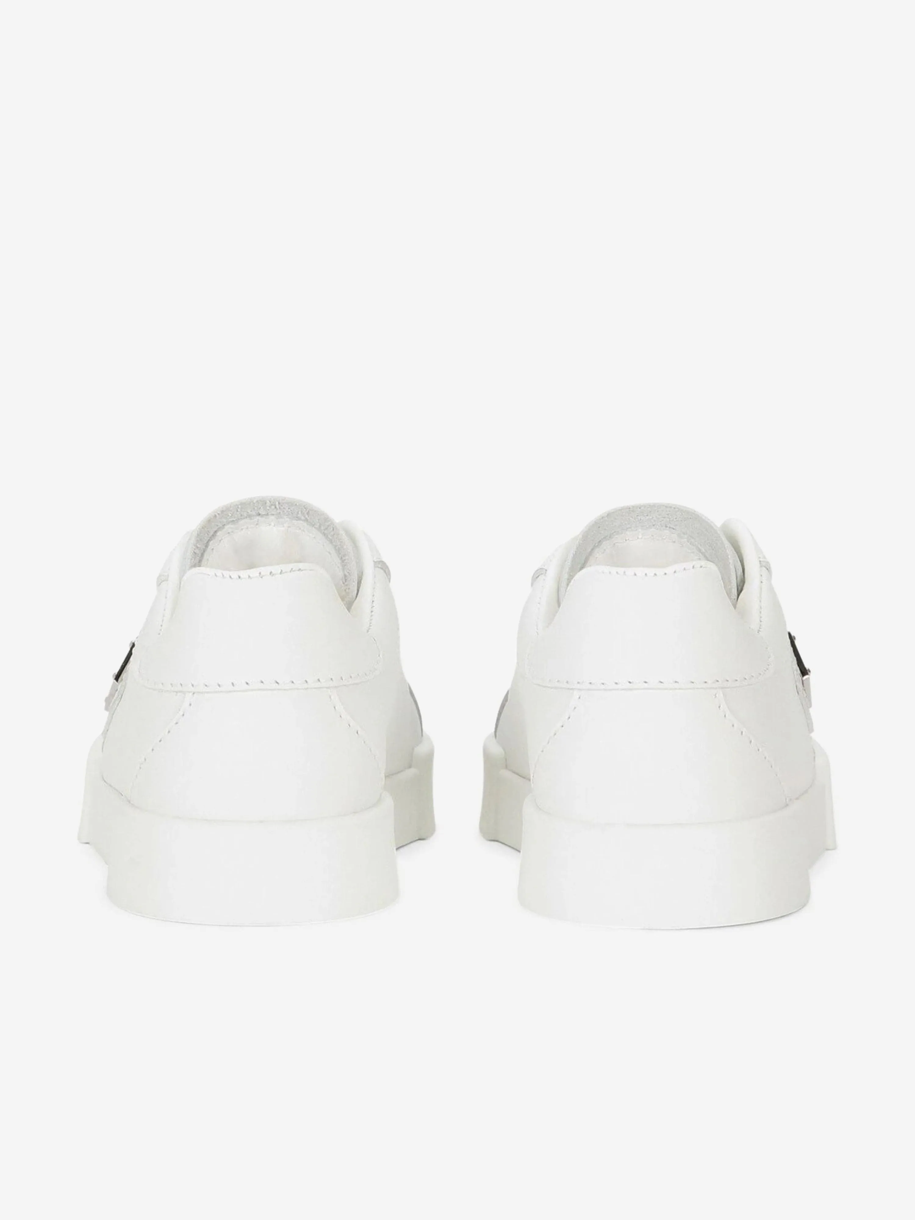 Dolce & Gabbana Boys Leather Portofino Trainers in White