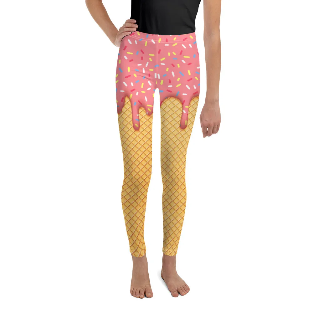 Dripping Ice Cream Youth Leggings