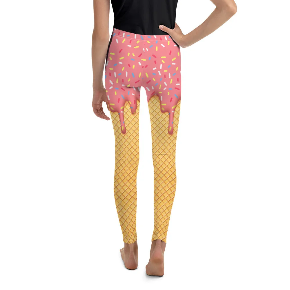 Dripping Ice Cream Youth Leggings