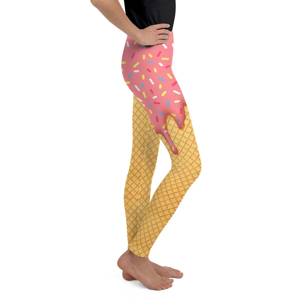 Dripping Ice Cream Youth Leggings