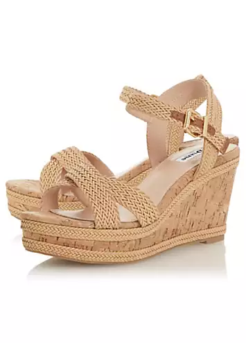 Dune London Kelisa Natural Braided Upper Wedge Sandals | Kaleidoscope