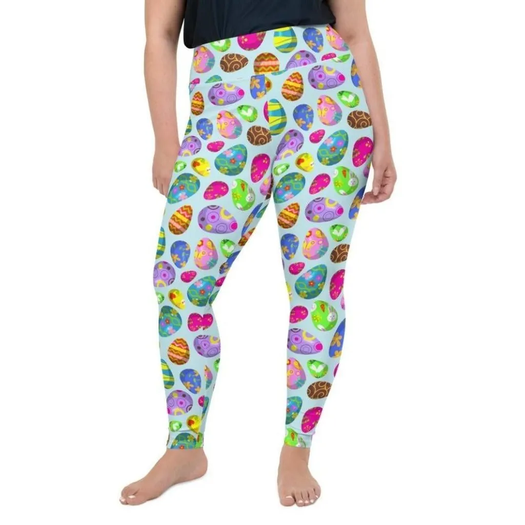 Easter Egg Pattern Plus Size Leggings