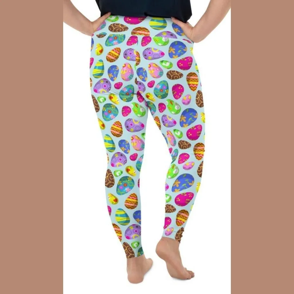 Easter Egg Pattern Plus Size Leggings