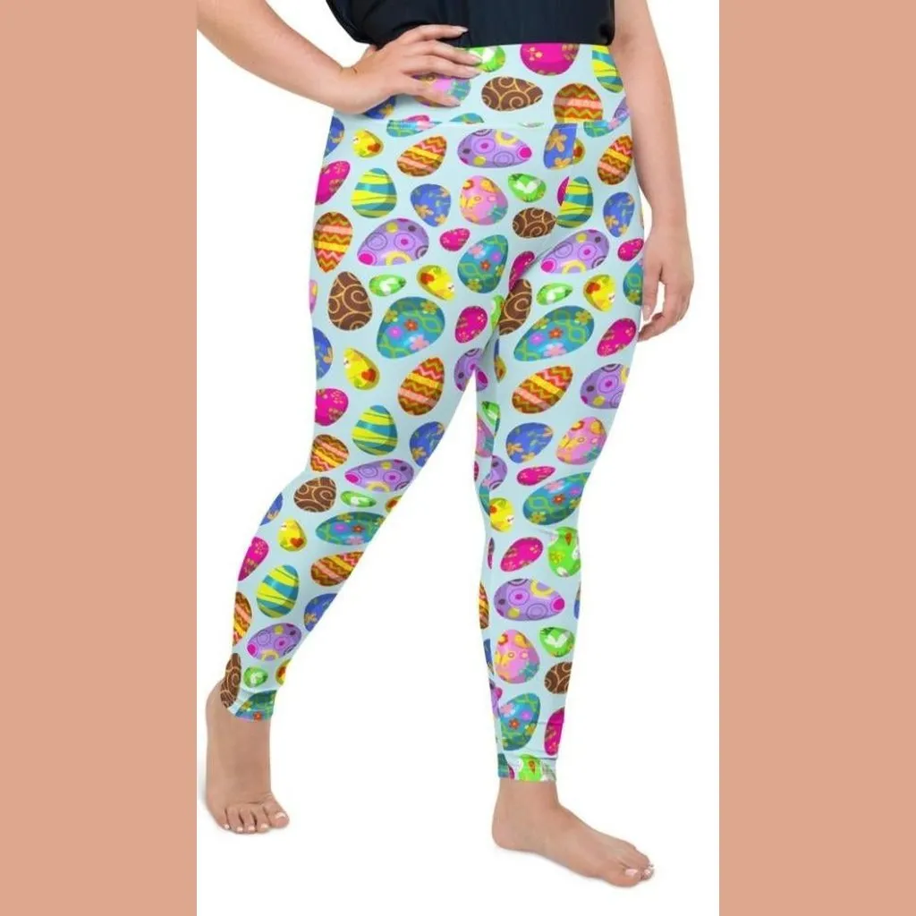 Easter Egg Pattern Plus Size Leggings