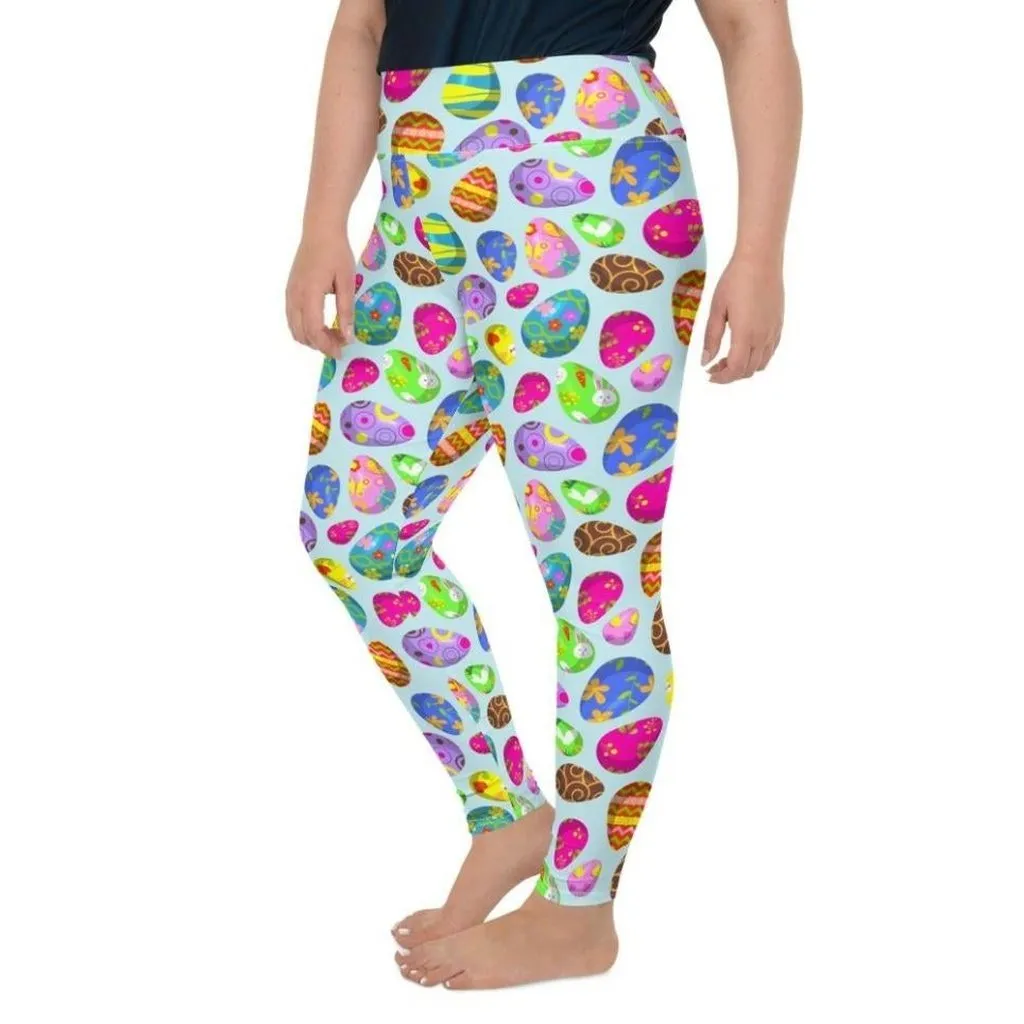 Easter Egg Pattern Plus Size Leggings