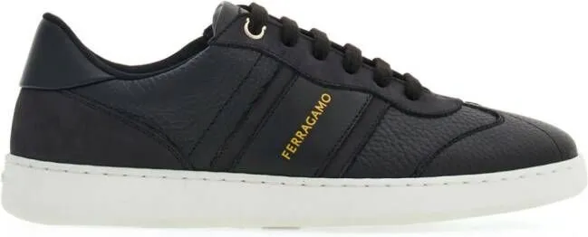 Ferragamo logo-print leather sneakers Black