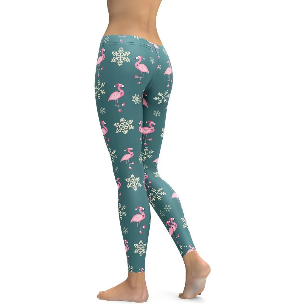 Festive Flamingos Leggings