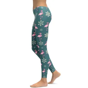 Festive Flamingos Leggings