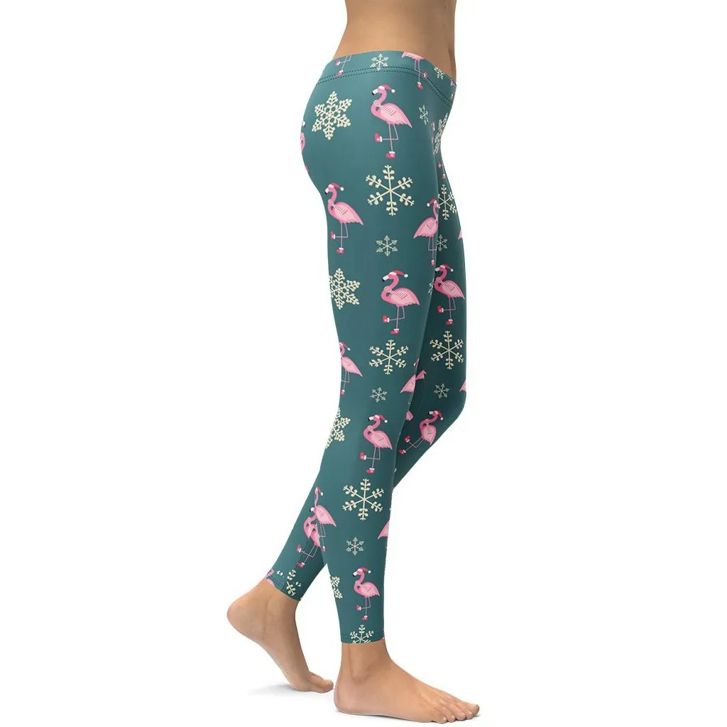 Festive Flamingos Leggings