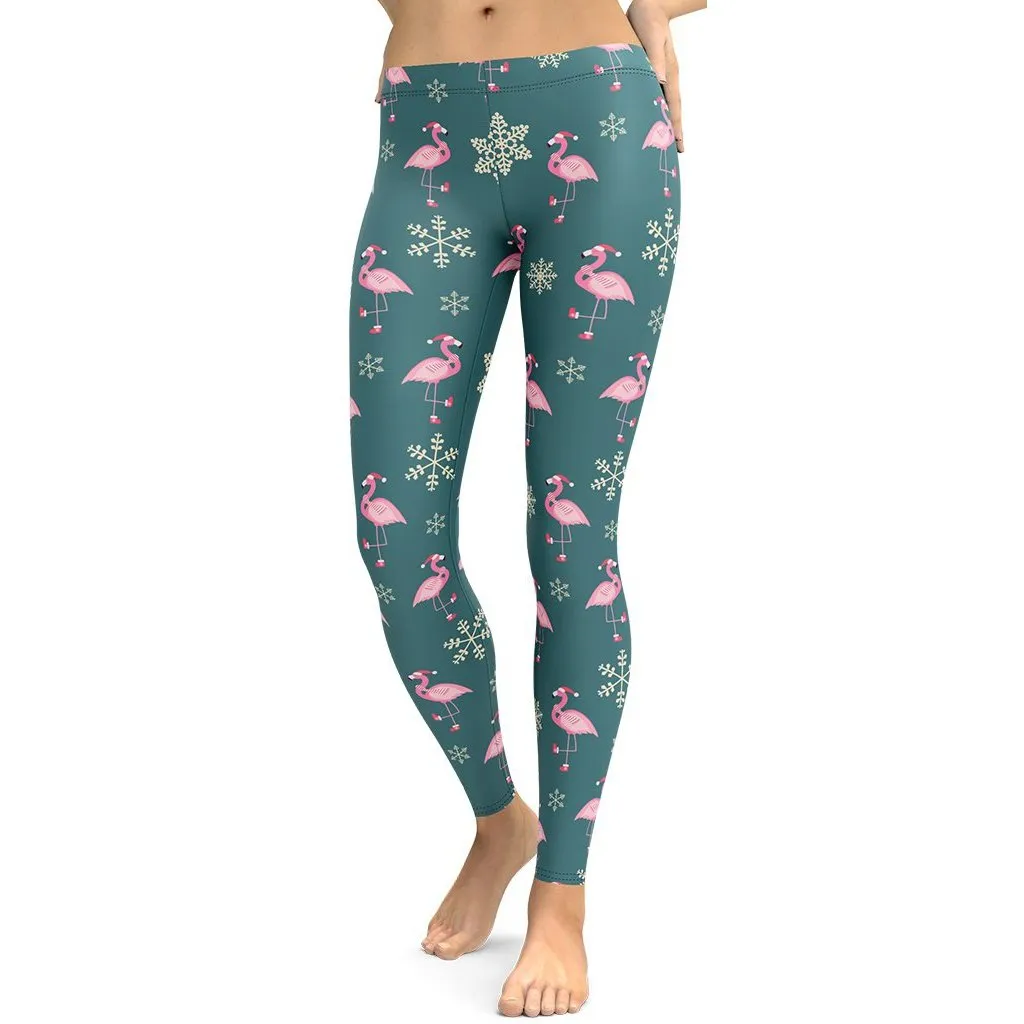 Festive Flamingos Leggings