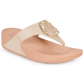 FitFlop LULU CRYSTAL-CIRCLET LEATHER TOE-POST SANDALS