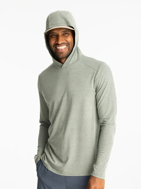 Free Fly Men's Bamboo Shade Hoodie: Heather Agave Green