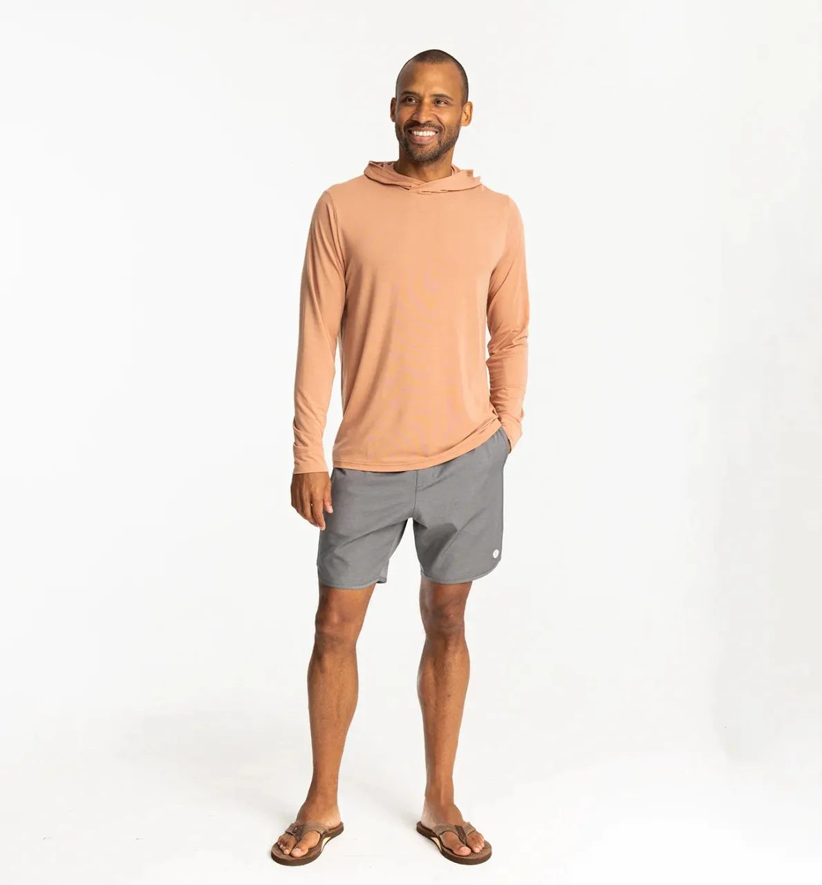 Free Fly Men's Elevate Lightweight Hoodie: Clay