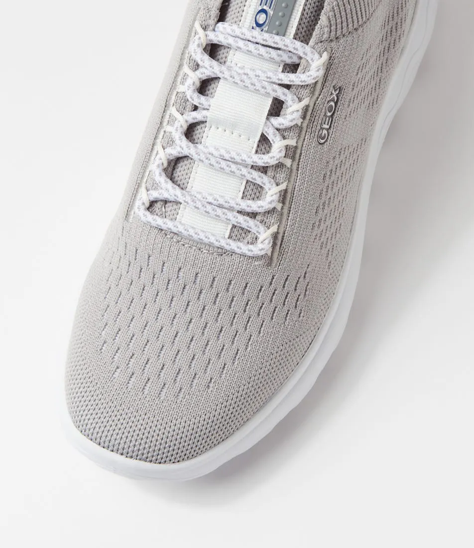 GEOX D Spherica A Light Grey Knit Sneakers