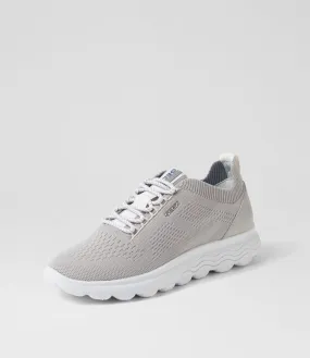 GEOX D Spherica A Light Grey Knit Sneakers