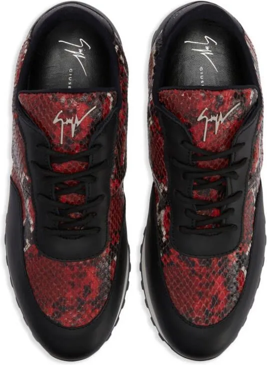 Giuseppe Zanotti snake-print leather sneakers Black