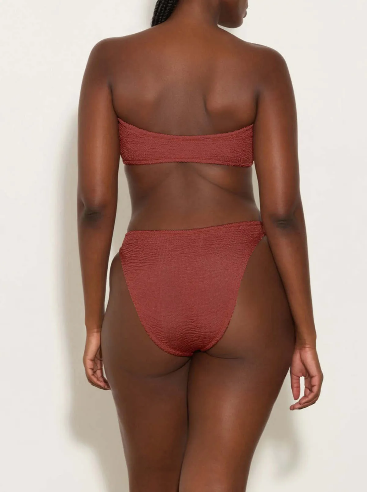 Gloria Bandeau Bikini Set - Metallic Rosewood