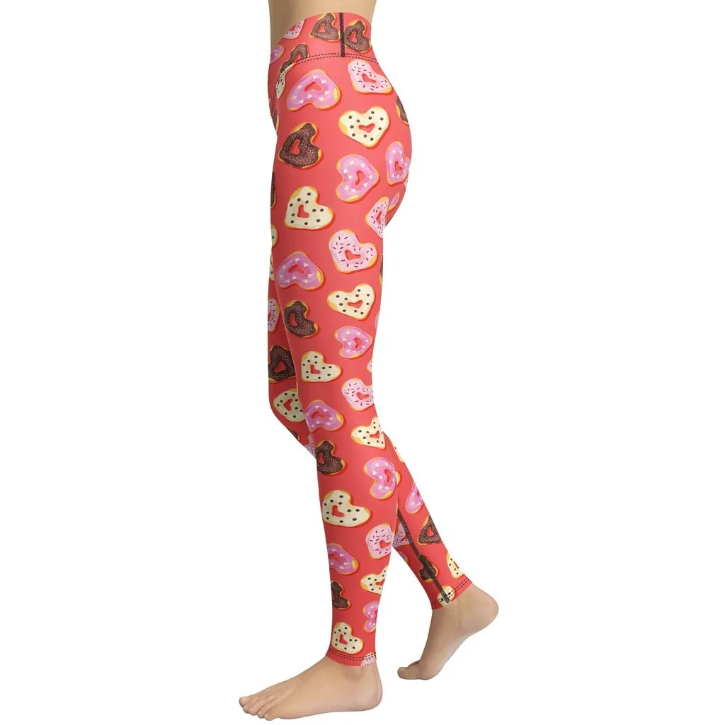 Heart Doughnuts Yoga Leggings