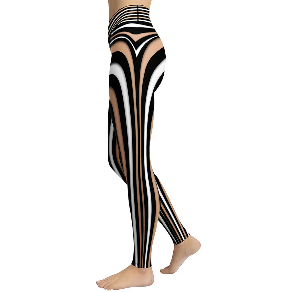 Heart Shaped Illusion Yoga Leggings