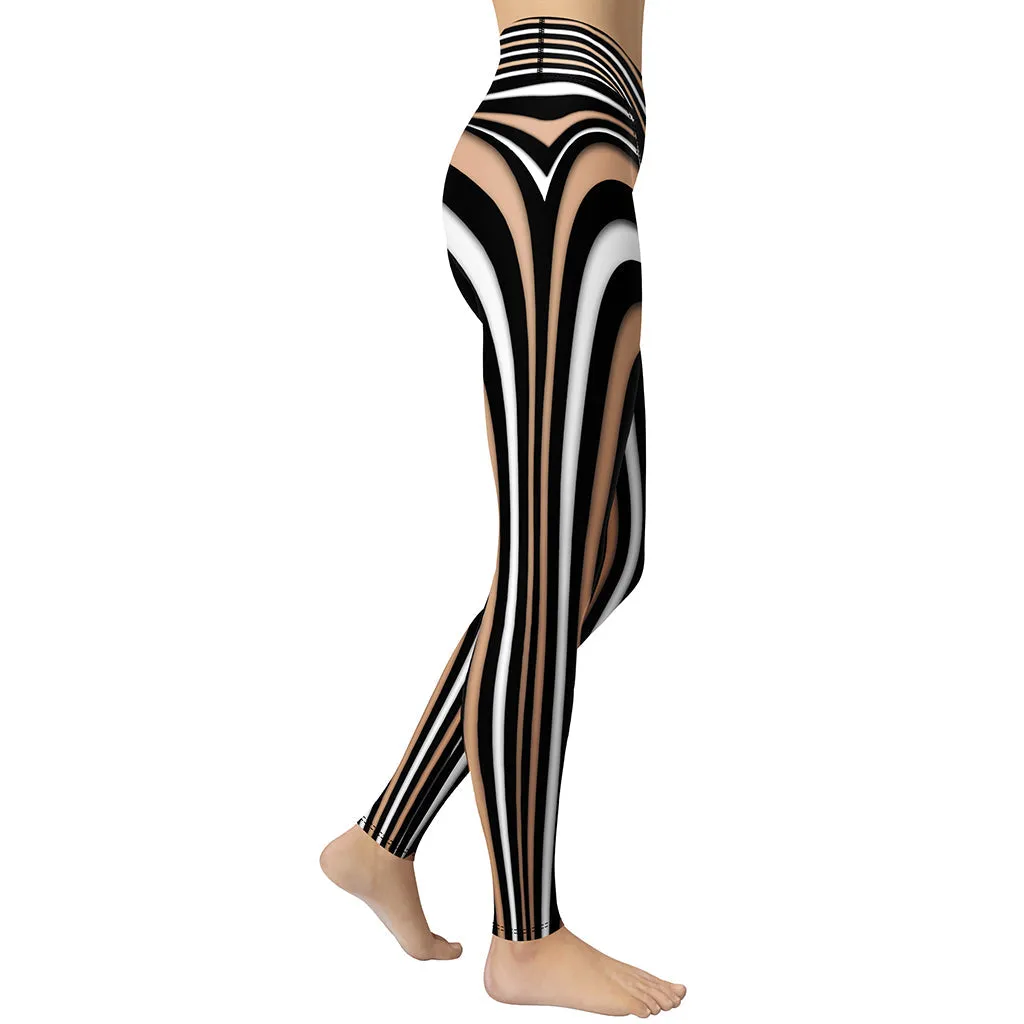 Heart Shaped Illusion Yoga Leggings