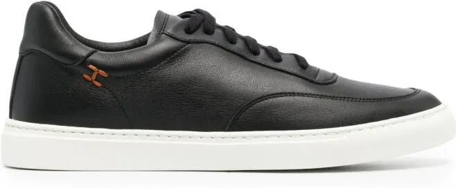 Henderson Baracco logo-stitching leather sneakers Black