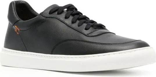 Henderson Baracco logo-stitching leather sneakers Black