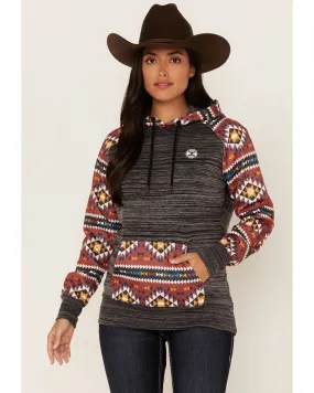 Hooey Women's Southwestern Contrast Print Summit Hoodie