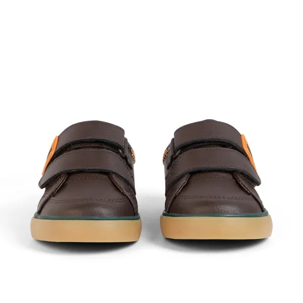 Infant Boys Tovni Twin ZigZag Trainers Leather Brown