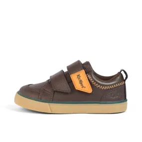 Infant Boys Tovni Twin ZigZag Trainers Leather Brown