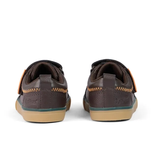 Infant Boys Tovni Twin ZigZag Trainers Leather Brown