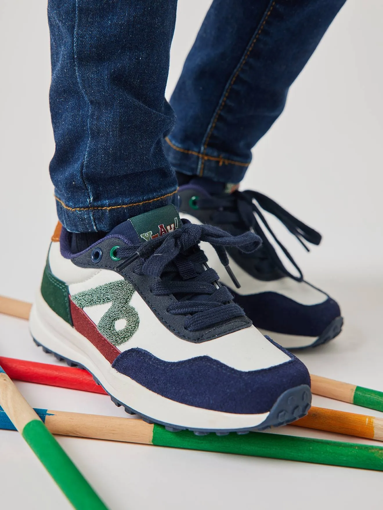 Junior Trainers with Laces - navy blue