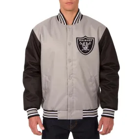 Las Vegas Raiders Front Hit Black/Gray Poly Twill Jacket