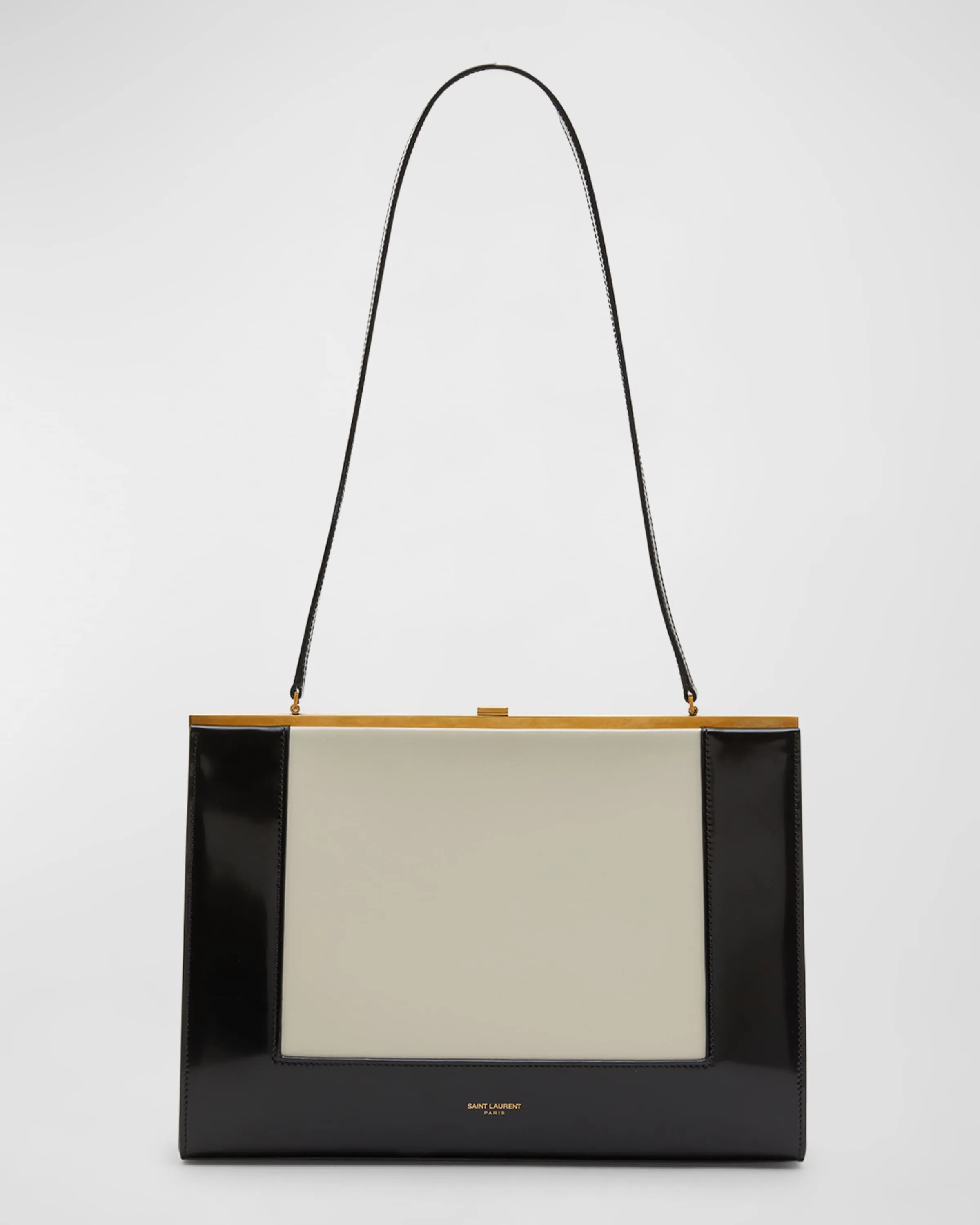 Le-Anne Marie Large Shoulder Bag in Bicolor Smooth Leather