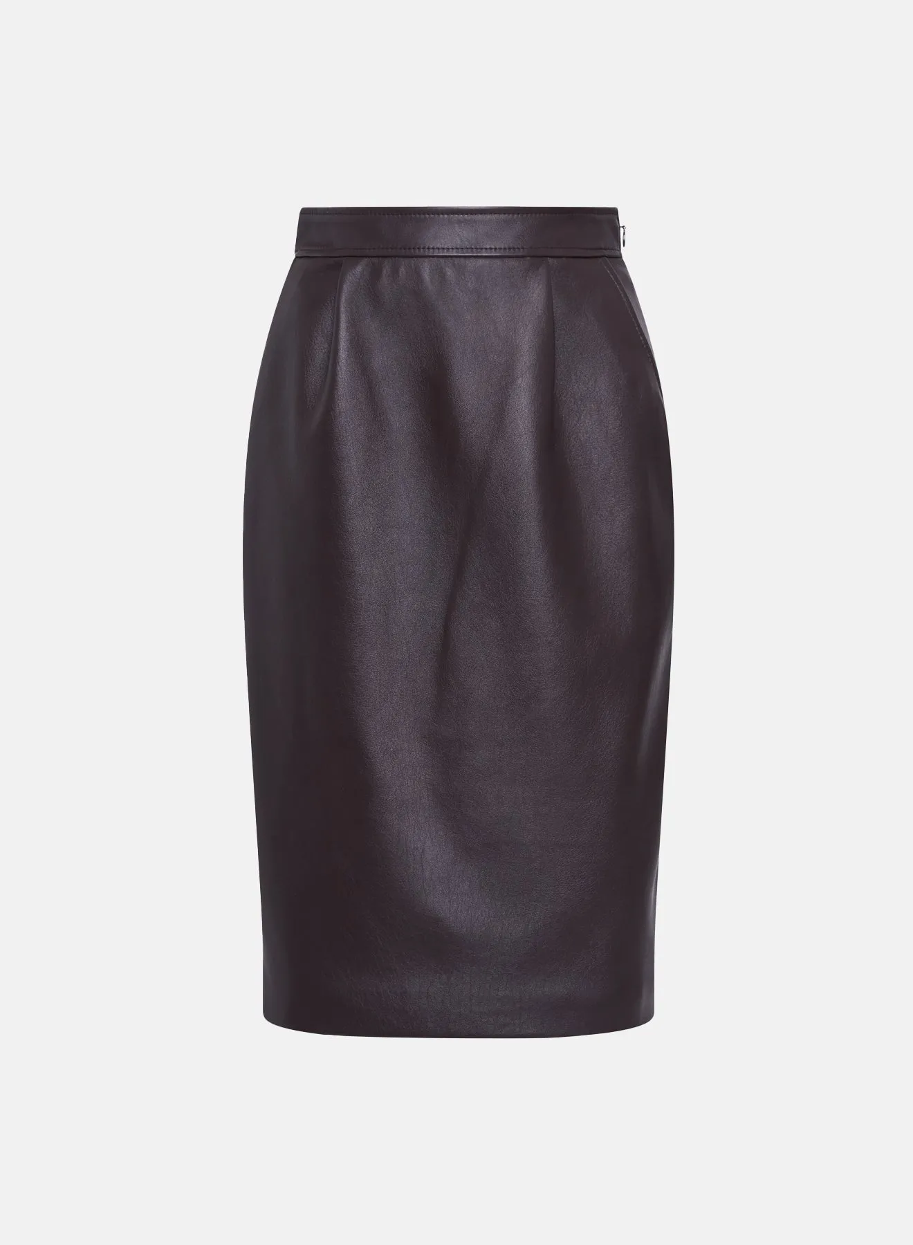 LEATHER MIDI SKIRT