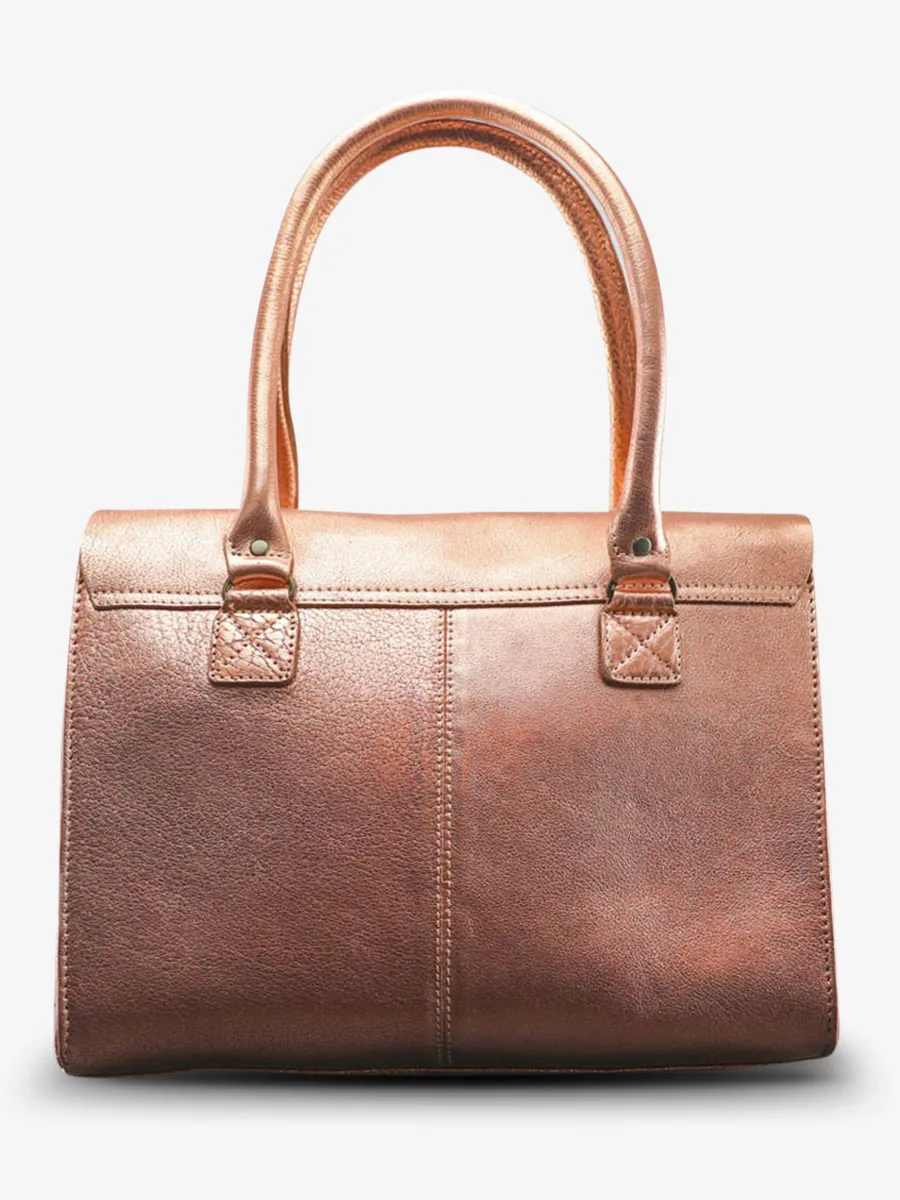 leather shoulder bag for woman Pink,Gold - LeRive Gauche - M Rose Gold | PAUL MARIUS