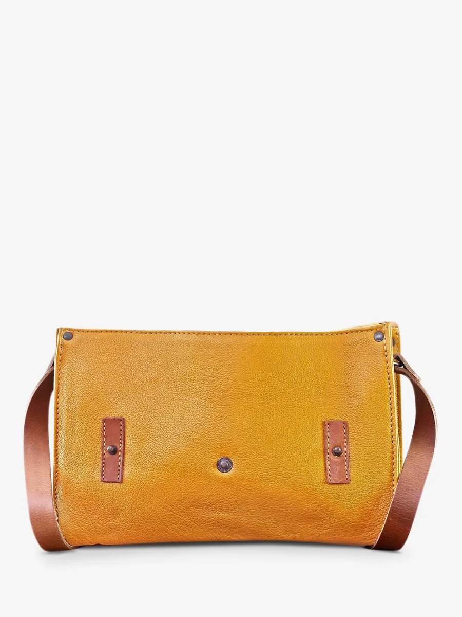 leather woman shoulder bag Yellow - L'Indispensable Saffron | PAUL MARIUS