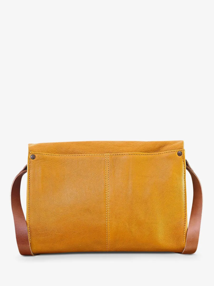 leather woman shoulder bag Yellow - L'Indispensable Saffron | PAUL MARIUS