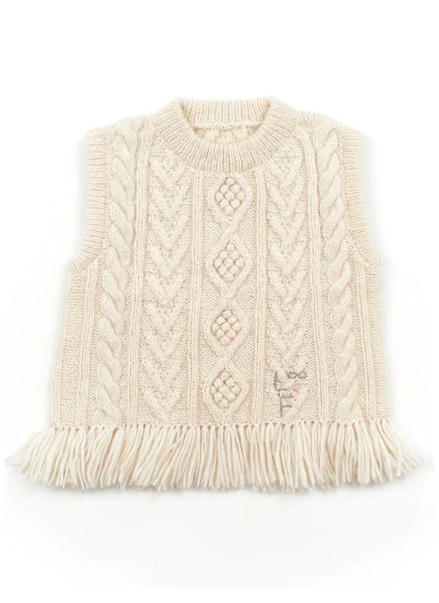 Lingua Franca Mavis Fringe Knit Vest