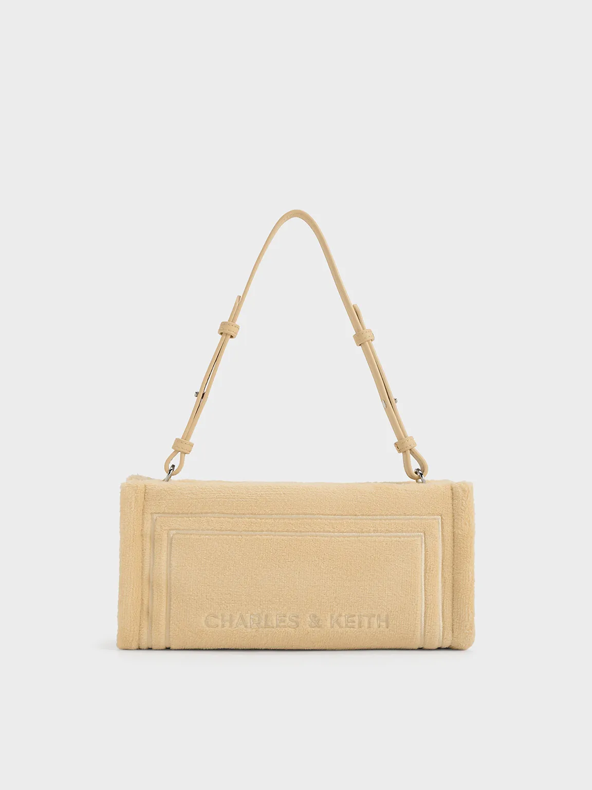 Loey Textured Shoulder Bag - Beige