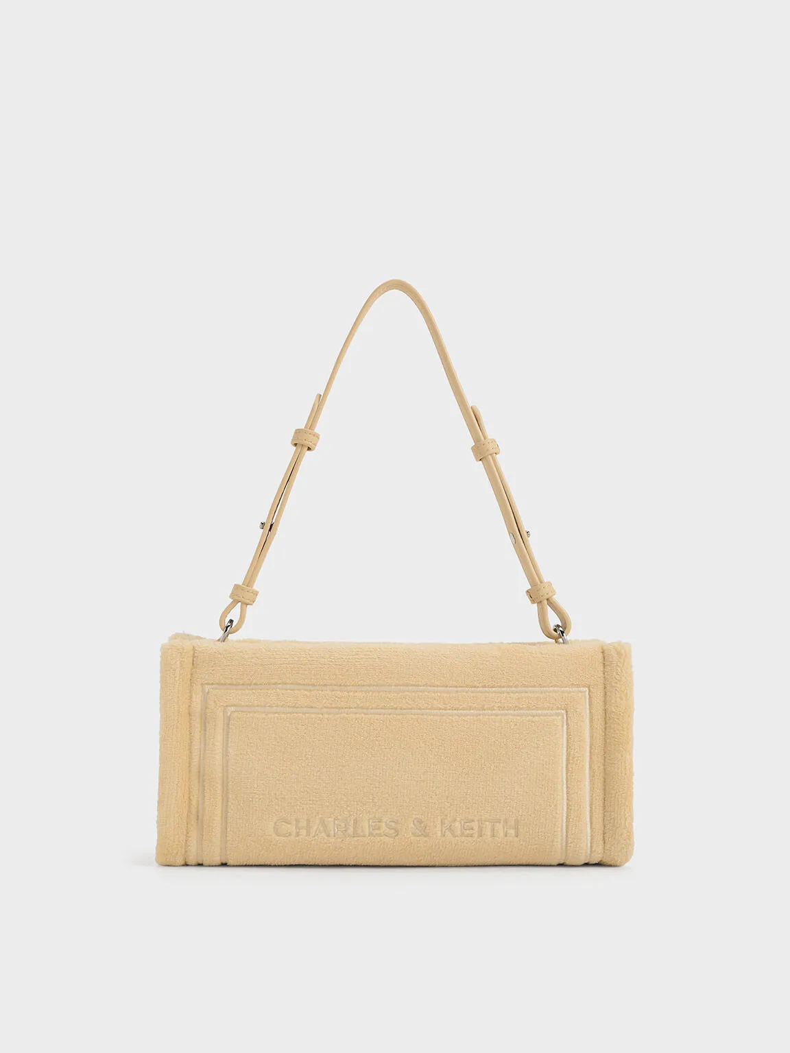 Loey Textured Shoulder Bag - Beige