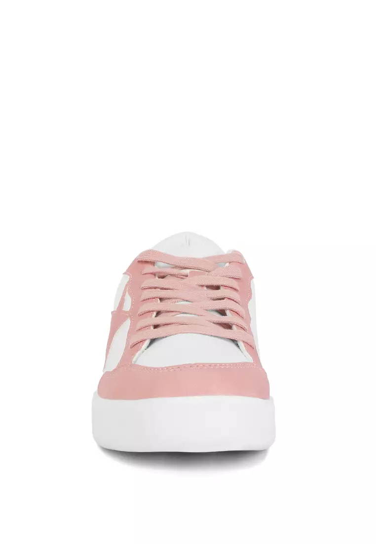 London Rag White Pink Glitter Detail Star Sneakers