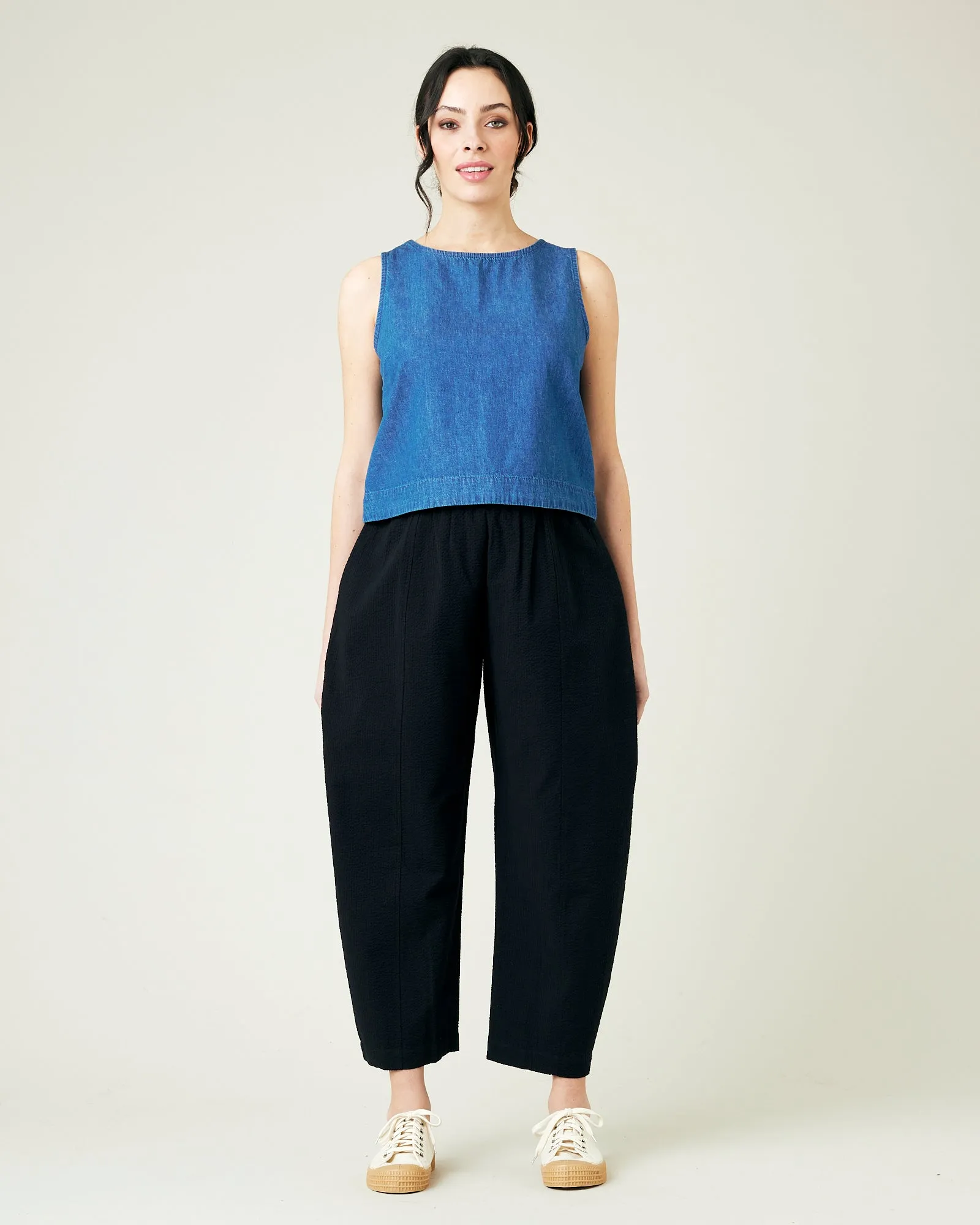 Mabel Black Seersucker Trousers