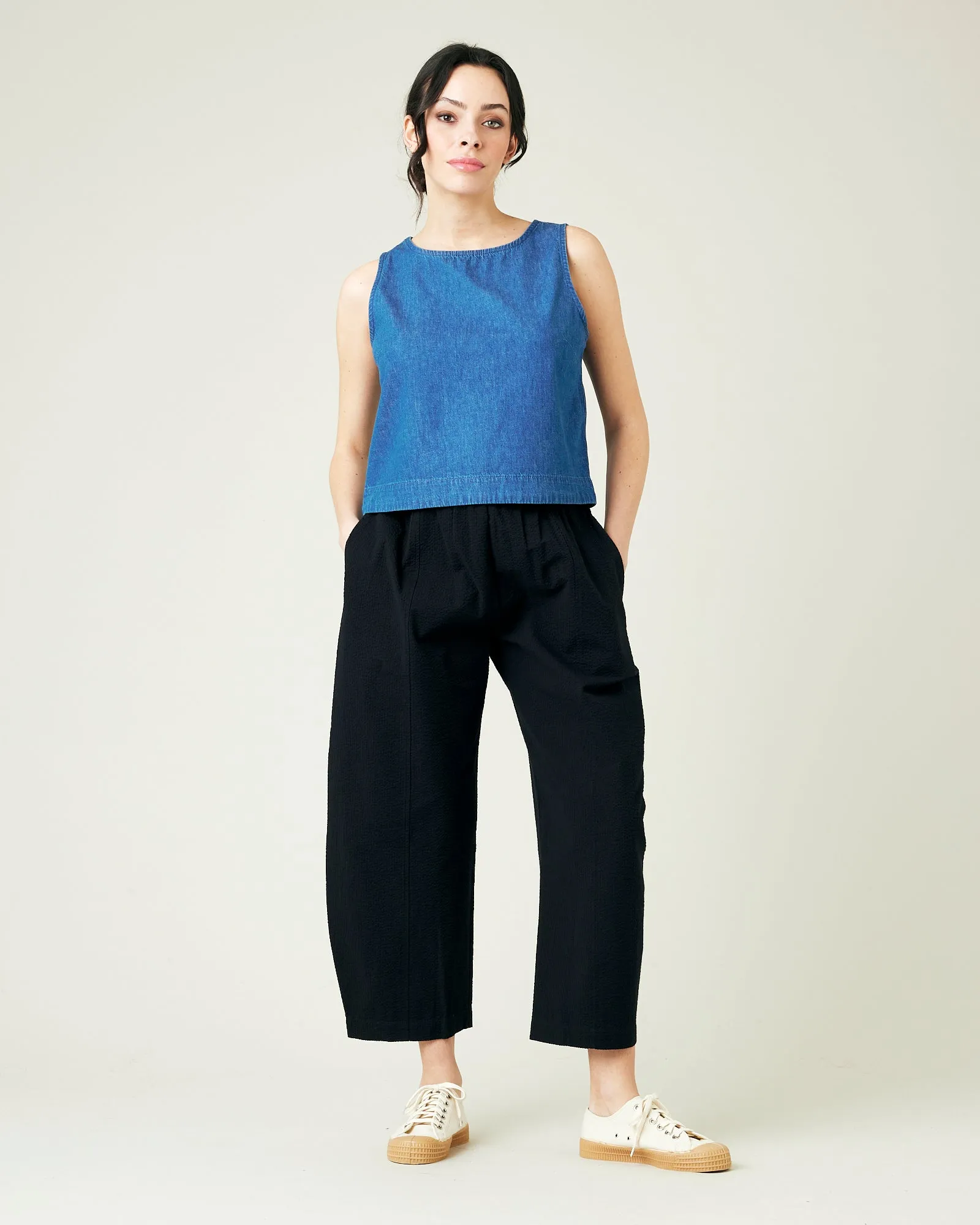 Mabel Black Seersucker Trousers