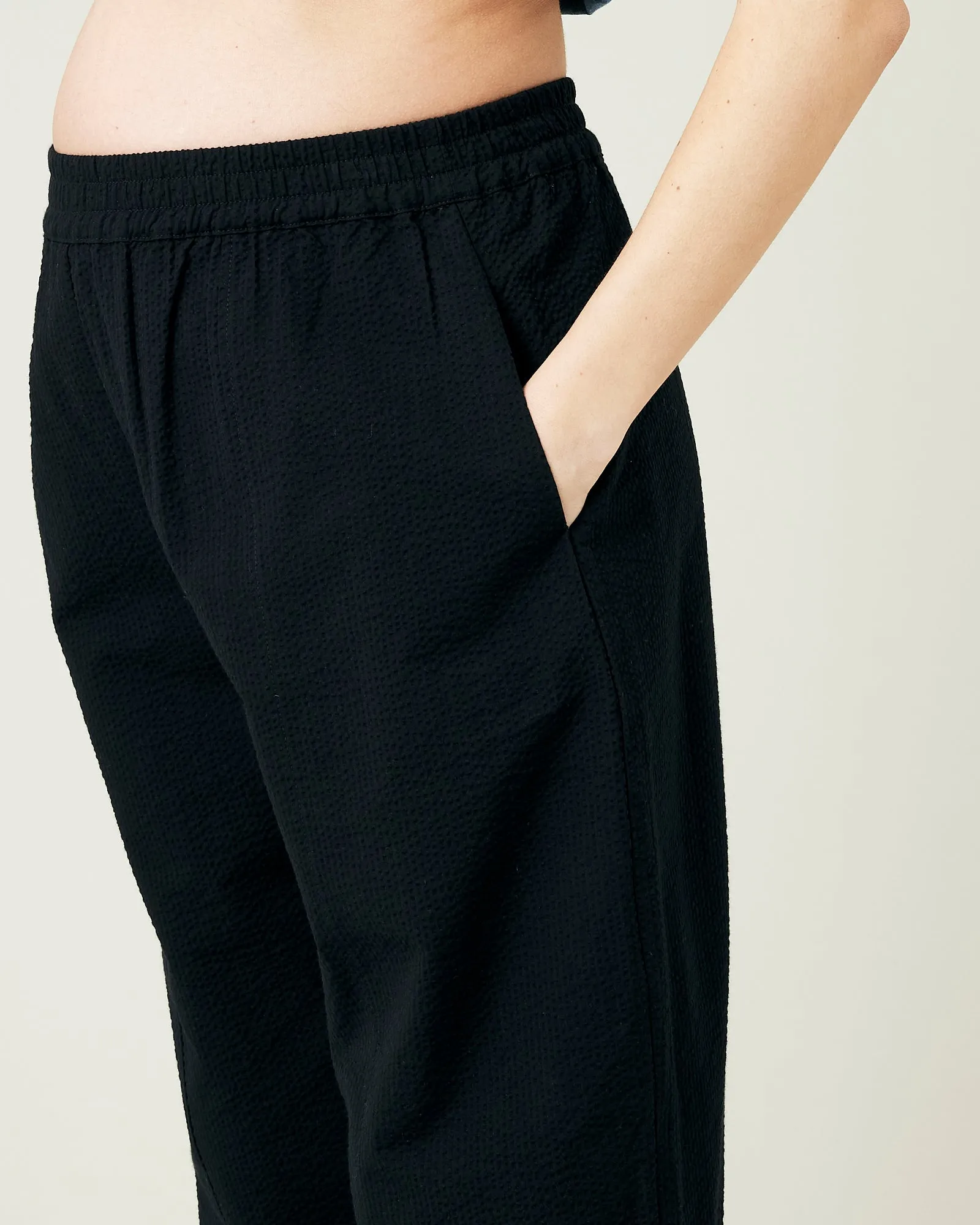 Mabel Black Seersucker Trousers