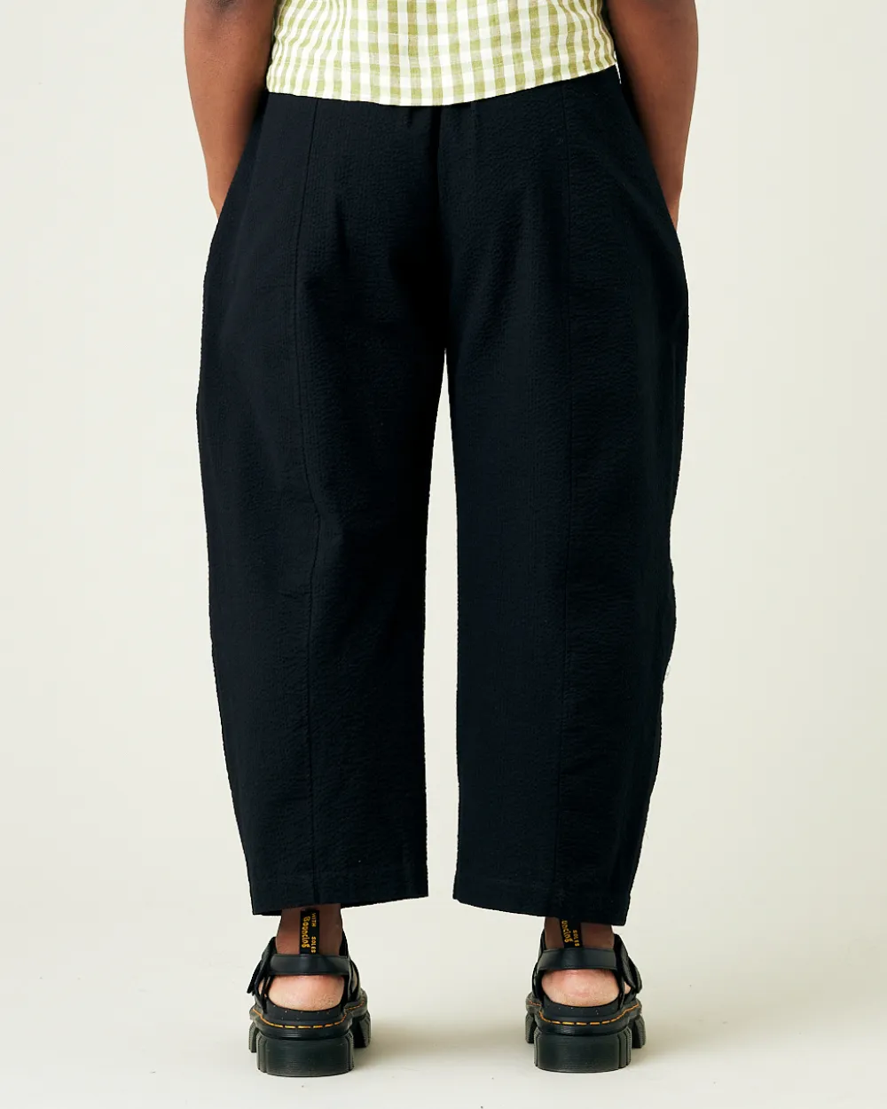 Mabel Black Seersucker Trousers