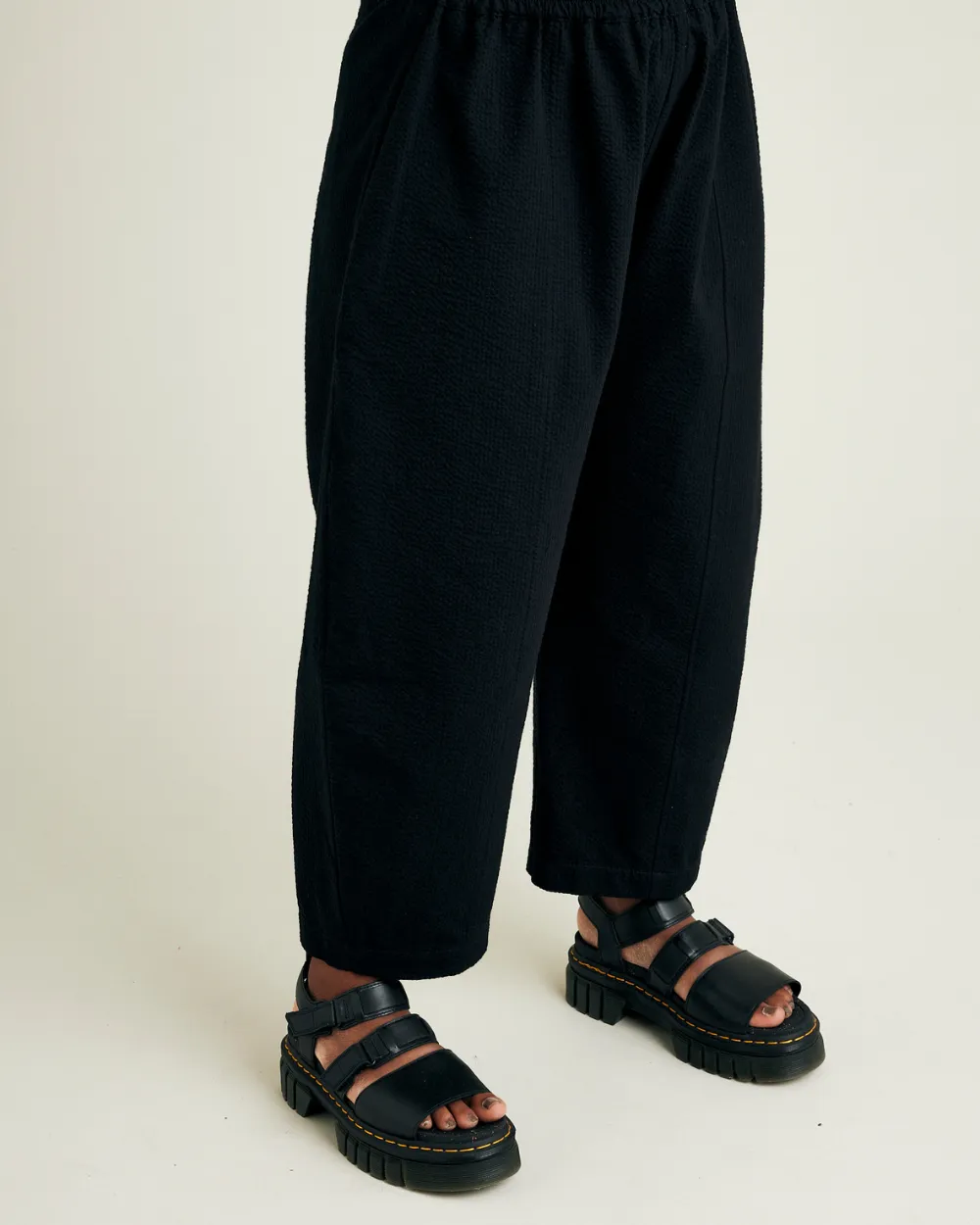 Mabel Black Seersucker Trousers